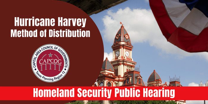 Click to register to attend for the virtual hurricane Harvey Method of Distribution Public Hearing.
